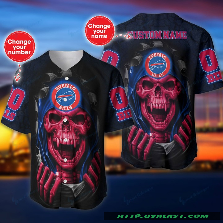 Top Trending Personalized Buffalo Bills Vampire Skull Baseball Jersey Shirt