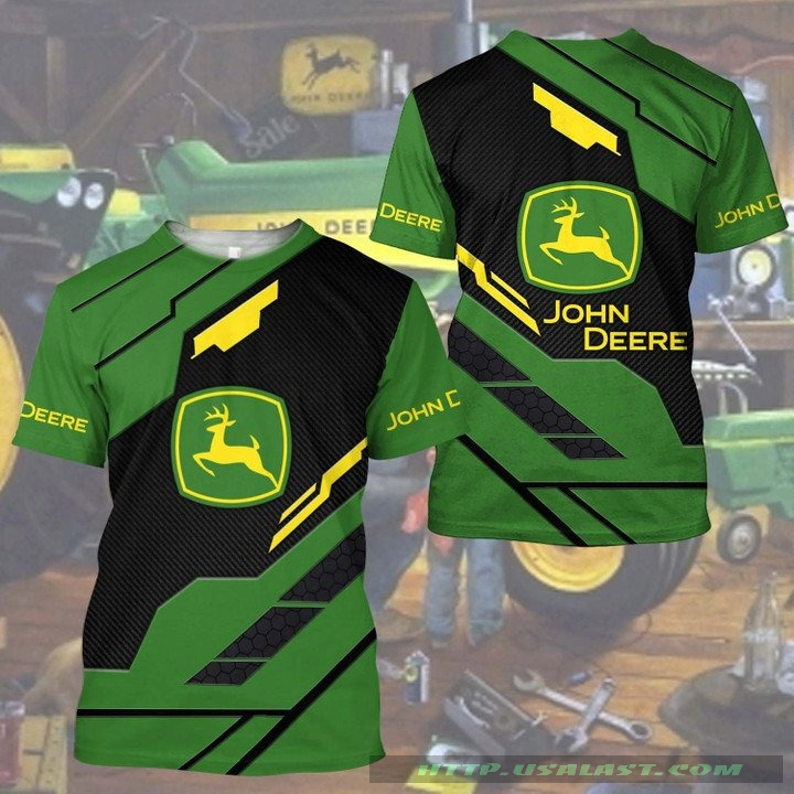 John Deere Green Black 3D All Over Print Shirt