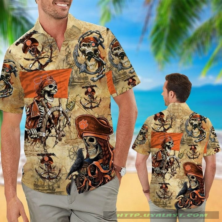 NEW Clemson Tigers Pirates Aloha Hawaiian Shirt