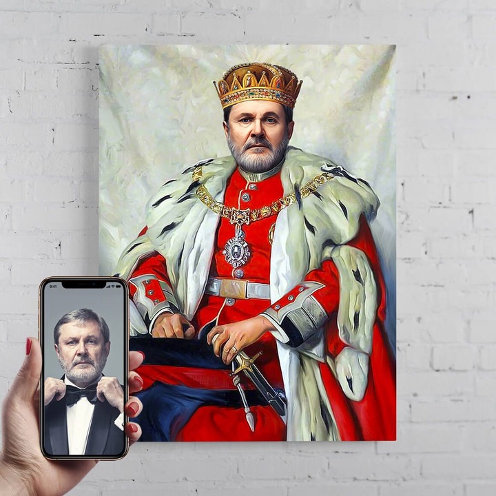 The Great King Personalized Male Portrait Poster Canvas Print