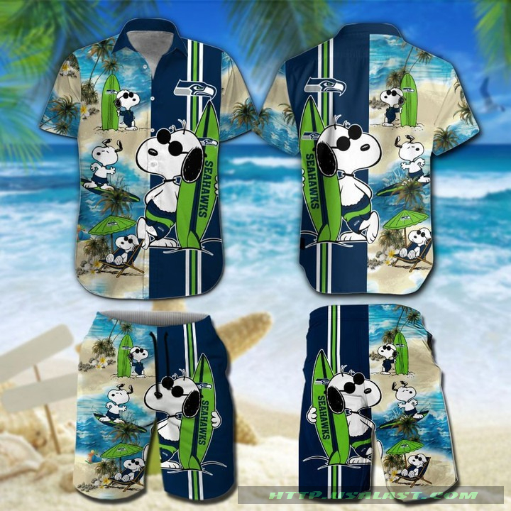 Top Hot Seattle Seahawks Snoopy Surfing Hawaiian Shirt
