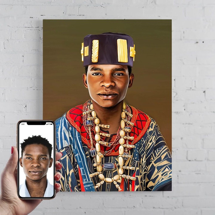 The African King Personalized Male Portrait Poster Canvas Print