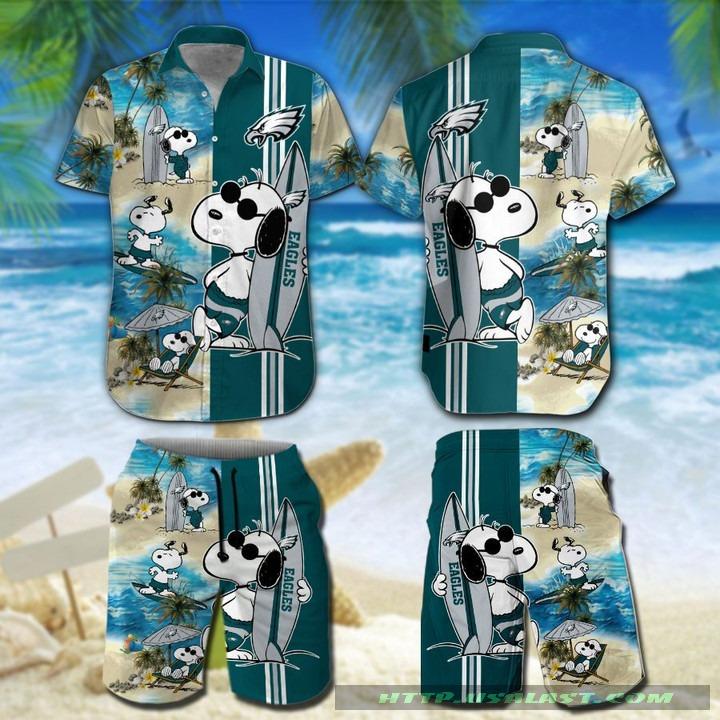NicePhiladelphia Eagles Snoopy Surfing Hawaiian Shirt