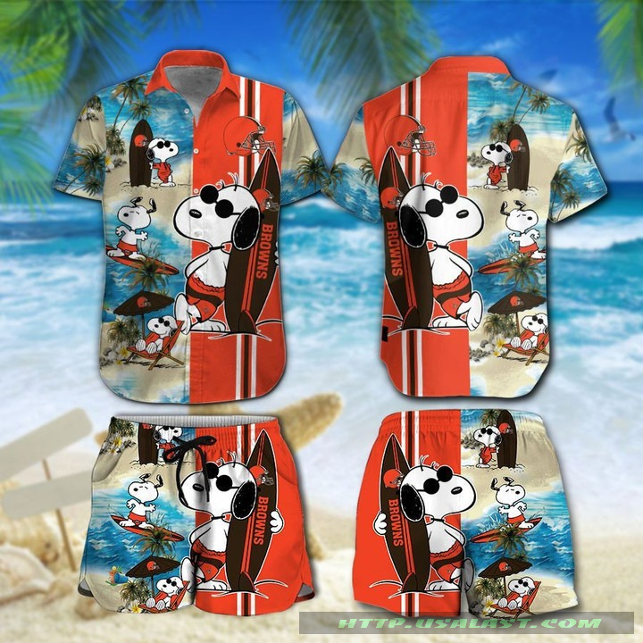 Up to 20% Off Cleveland Browns Snoopy Surfing Hawaiian Shirt