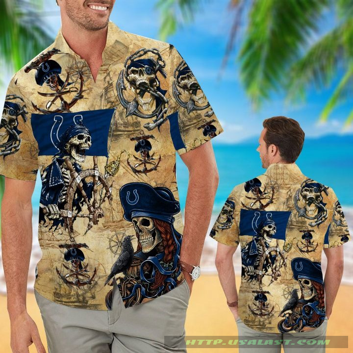 NEW Indianapolis Colts Pirates Aloha Hawaiian Shirt