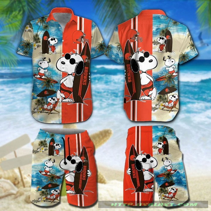 Up to 20% Off Cleveland Browns Snoopy Surfing Hawaiian Shirt
