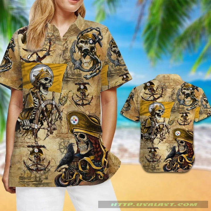 NEW Pittsburgh Steelers Pirates Aloha Hawaiian Shirt