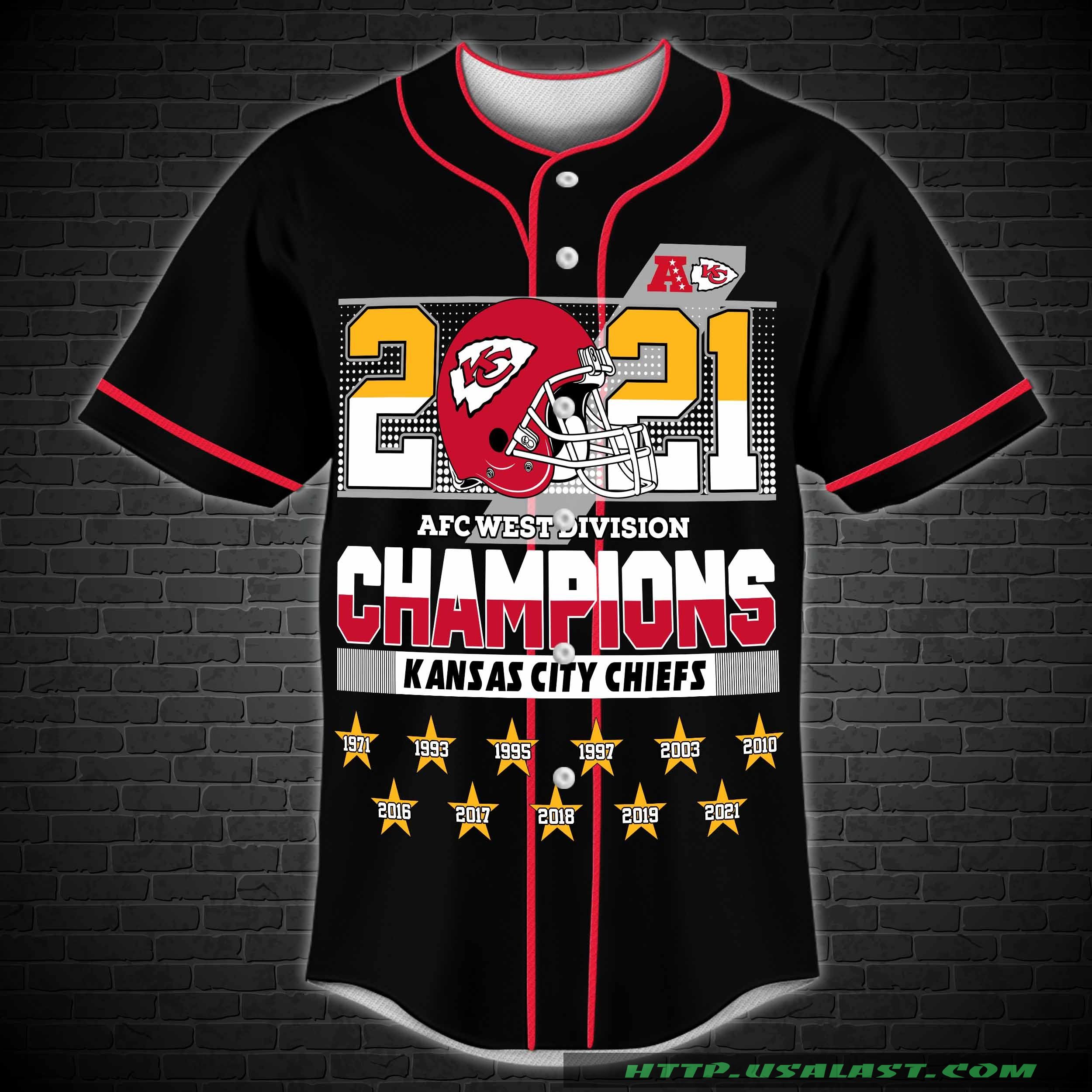 Trending Kansas City Chiefs 2021 AFC West Division Champions Baseball Shirt