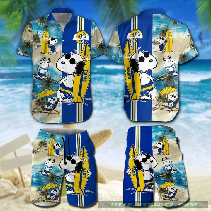 Los Angeles Rams Snoopy Surfing Hawaiian Shirt