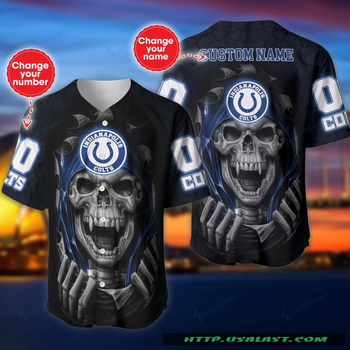Top Trending Personalized Indianapolis Colts Vampire Skull Baseball Jersey Shirt
