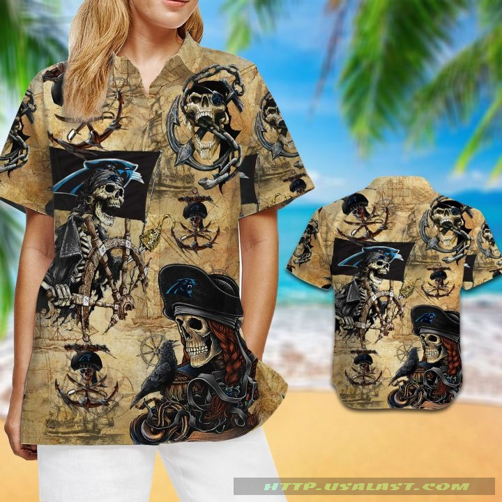 NEW Carolina Panthers Pirates Aloha Hawaiian Shirt