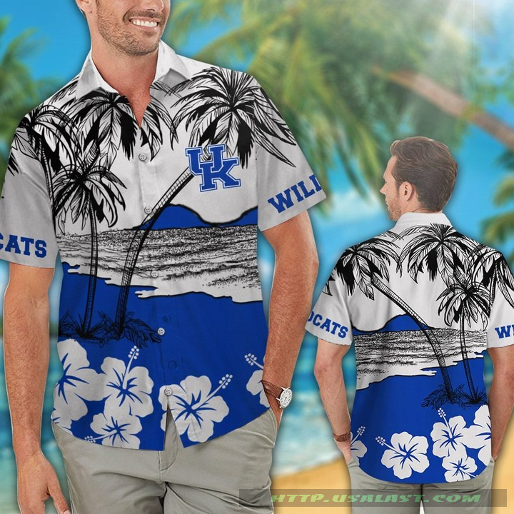 NEW Kentucky Wildcats Hibiscus Hawaiian Shirt Beach Short