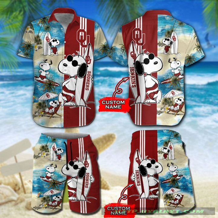 Where To Buy Personalized Oklahoma Sooners Snoopy Surfing Hawaiian Shirt