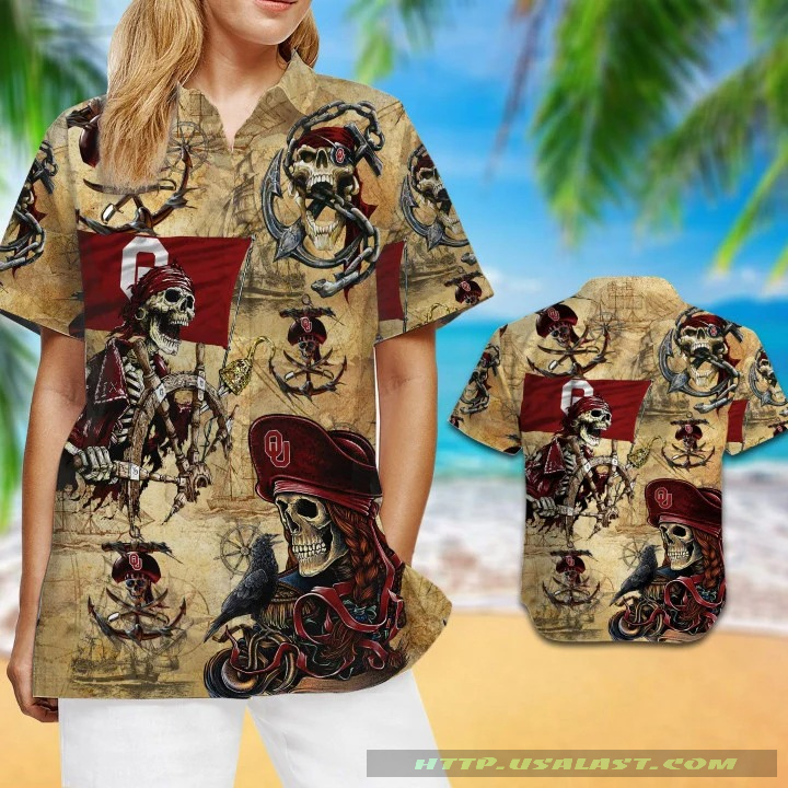 NEW Oklahoma Sooners NCAA Pirates Aloha Hawaiian Shirt