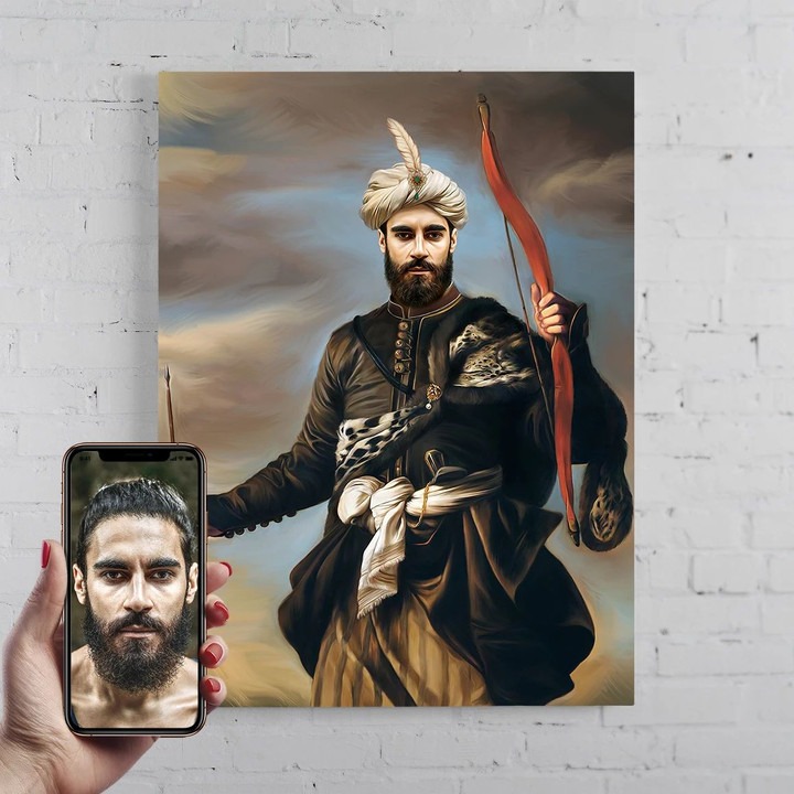 The Desert Warrior Personalized Male Portrait Poster Canvas Print
