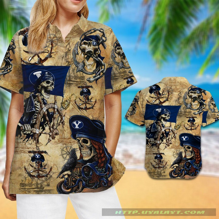 NEW BYU Cougars NCAA Pirates Aloha Hawaiian Shirt