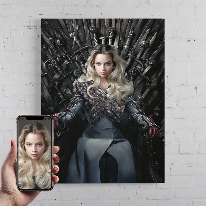 GOT The Queen In The North Personalized Female Portrait Poster Canvas Print