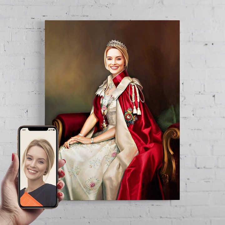 The Graceful Princess Personalized Female Portrait Poster Canvas Print