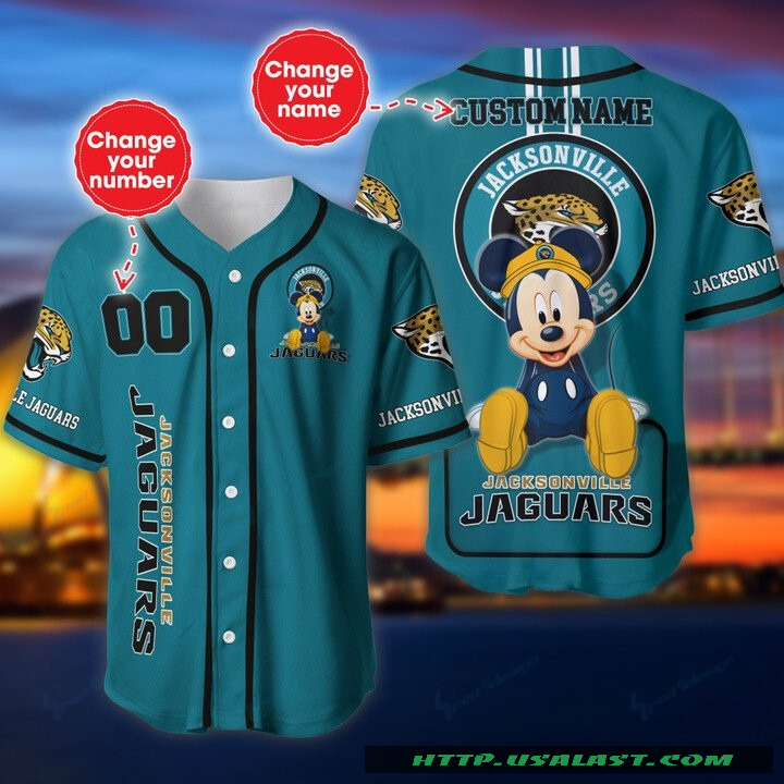 Top Trending Jacksonville Jaguars Mickey Mouse Personalized Baseball Jersey Shirt
