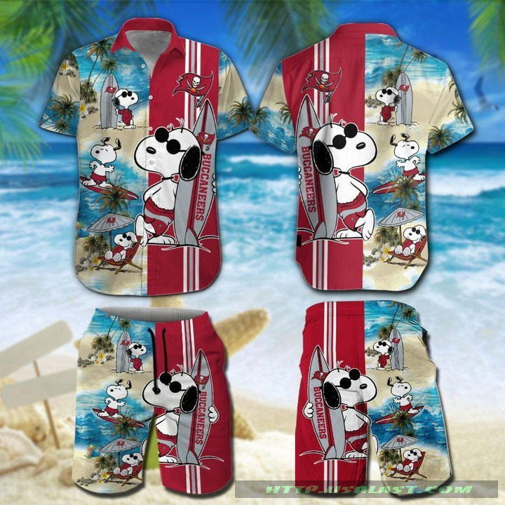 Good Quality Tampa Bay Buccaneers Snoopy Surfing Hawaiian Shirt