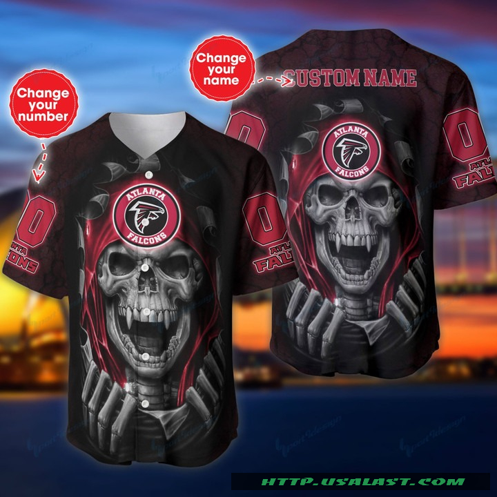Top Trending Personalized Atlanta Falcons Vampire Skull Baseball Jersey Shirt
