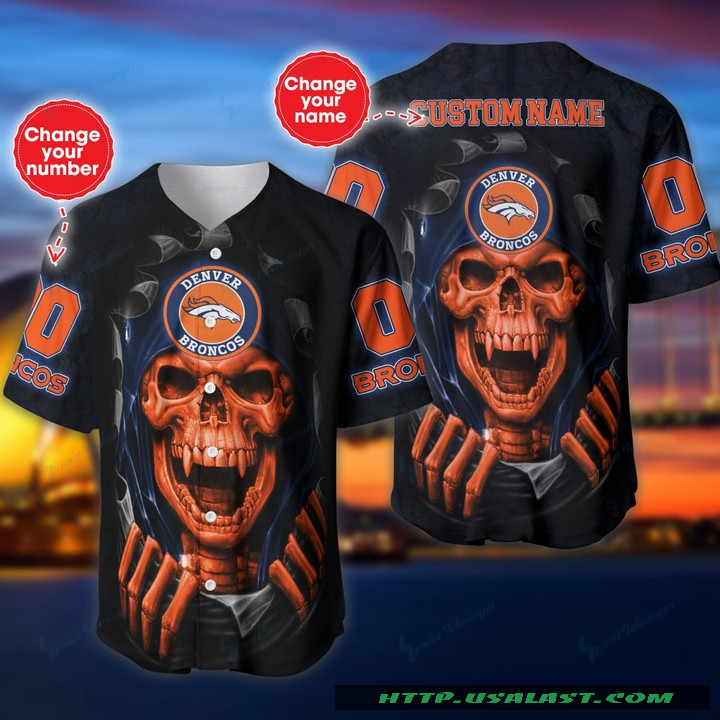 Top Trending Personalized Denver Broncos Vampire Skull Baseball Jersey Shirt