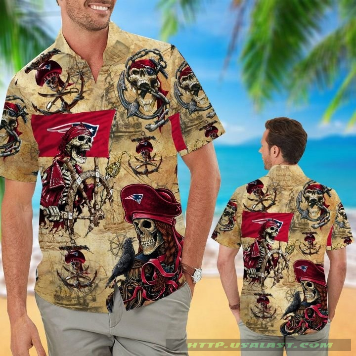 NEW New England Patriots Pirates Aloha Hawaiian Shirt