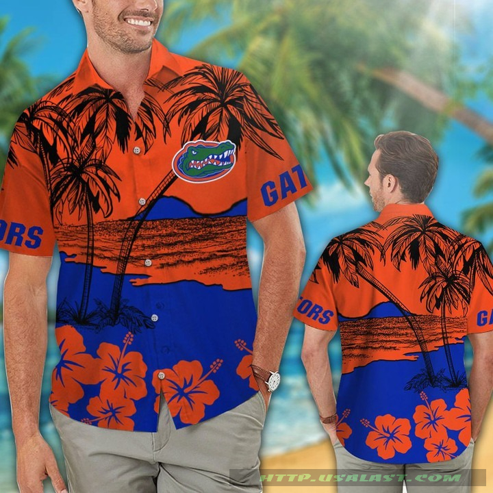 NEW Florida Gators Hibiscus Hawaiian Shirt Beach Short