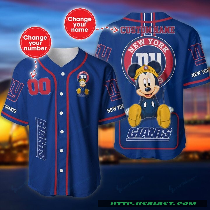 Top Trending New York Giants Mickey Mouse Personalized Baseball Jersey Shirt