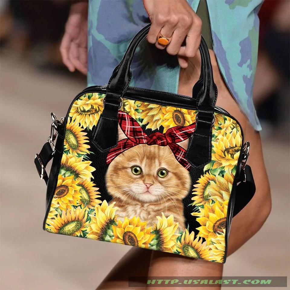 [Trending] Cat And Sunflower Shoulder Handbag