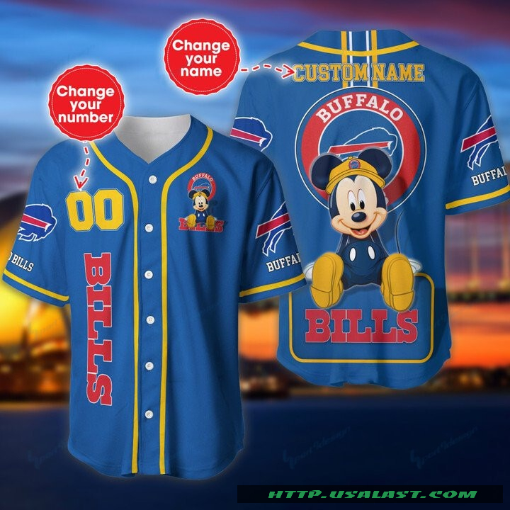 Top Trending Buffalo Bills Mickey Mouse Personalized Baseball Jersey Shirt