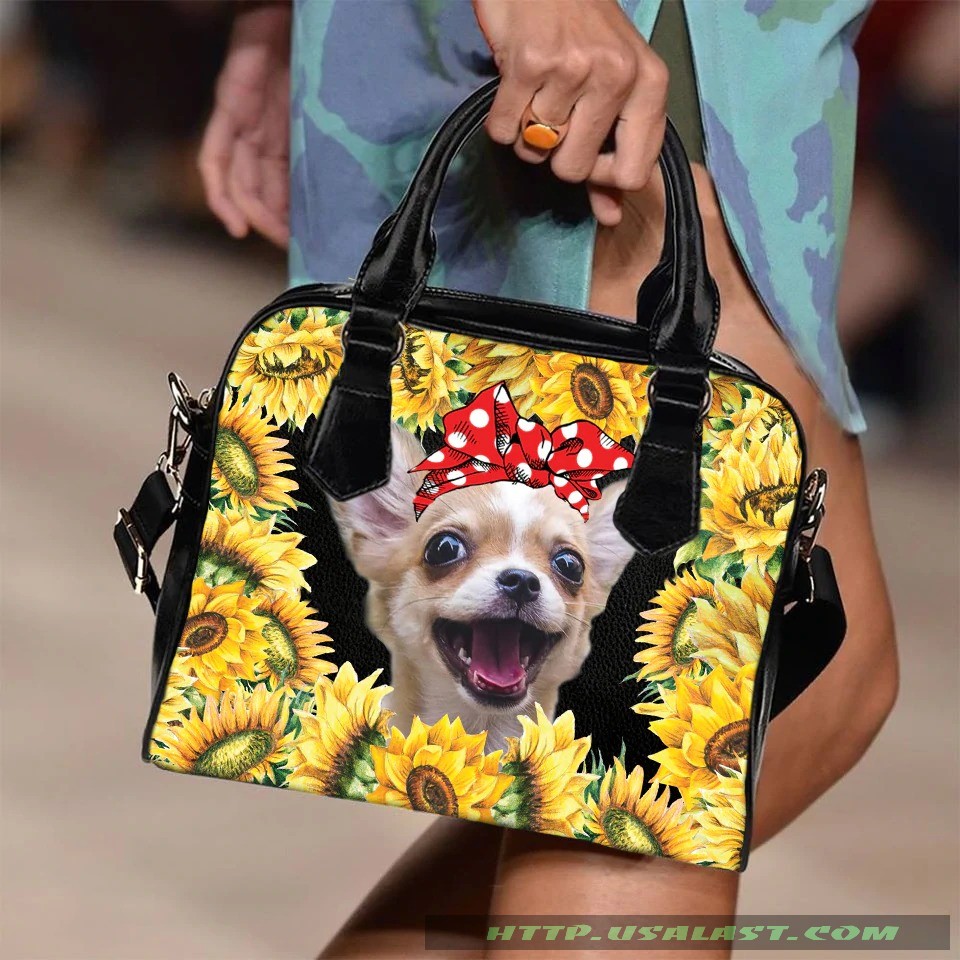 [Trending] Chihuahua And Sunflower Shoulder Handbag