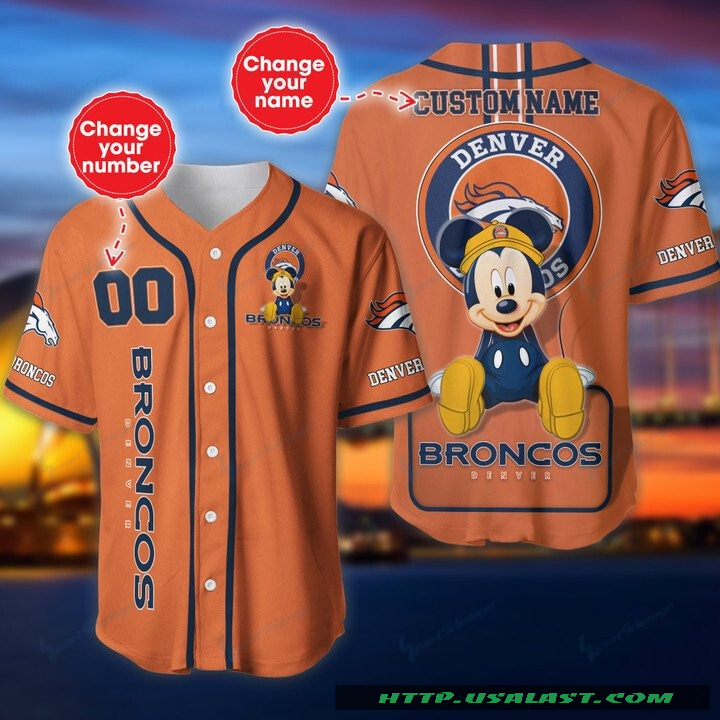 Top Trending Denver Broncos Mickey Mouse Personalized Baseball Jersey Shirt