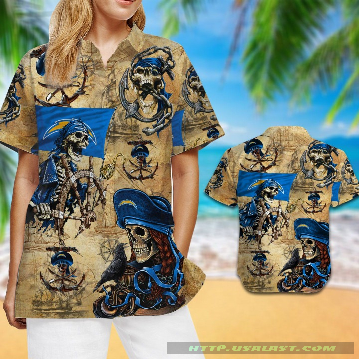 NEW Los Angeles Chargers Pirates Aloha Hawaiian Shirt
