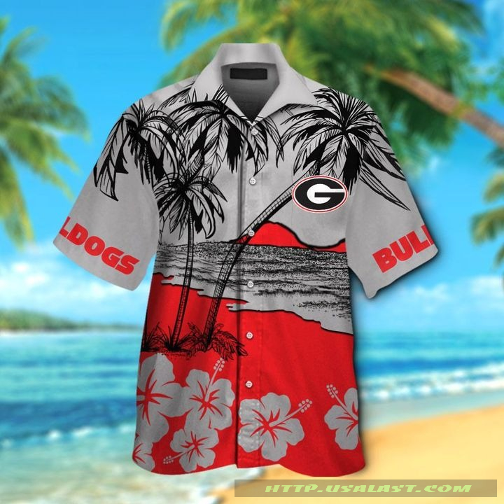 NEW Georgia Bulldogs Hibiscus Hawaiian Shirt Beach Short
