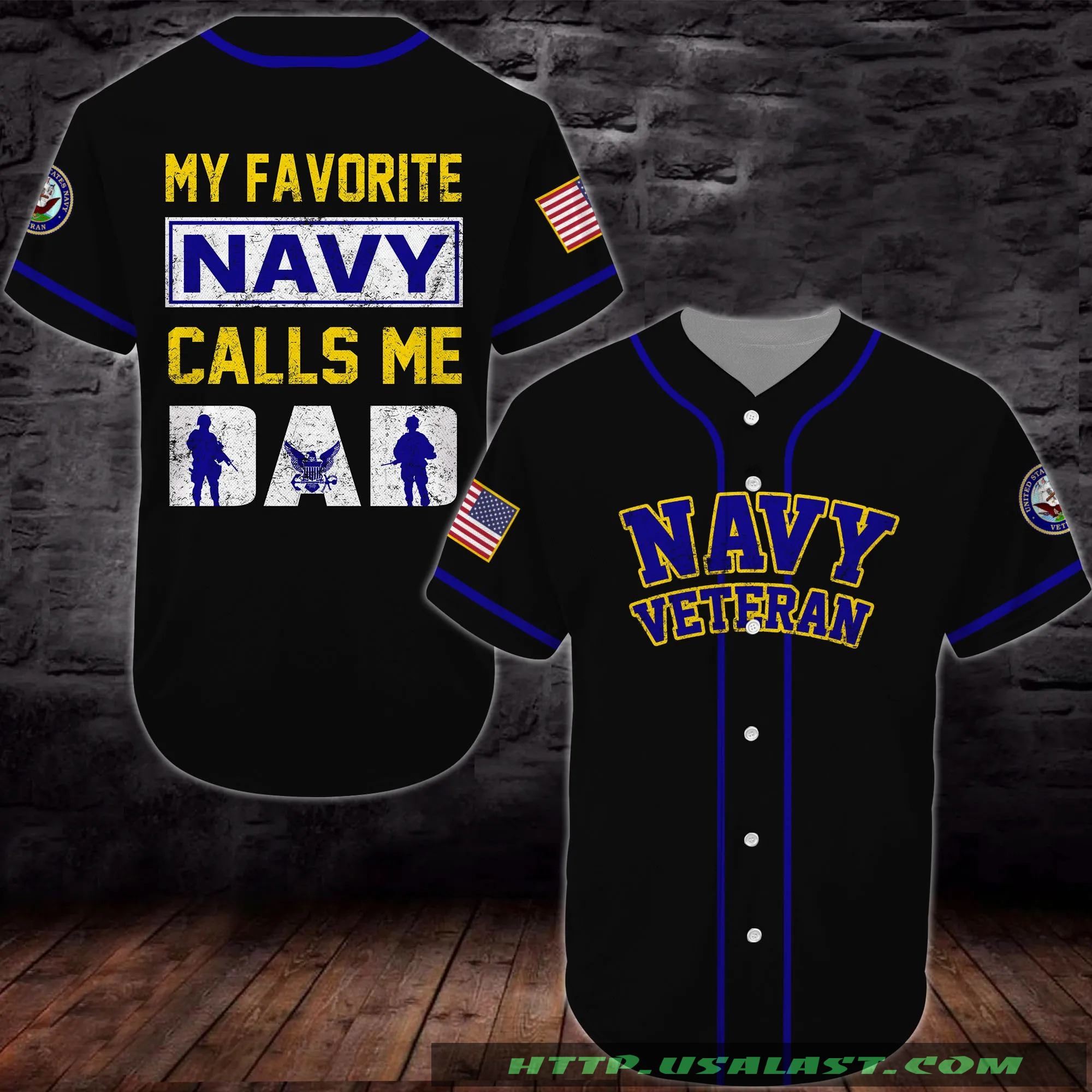 Trending US Navy Veteran My Favorite Navy Calls Me Dad Baseball Shirt