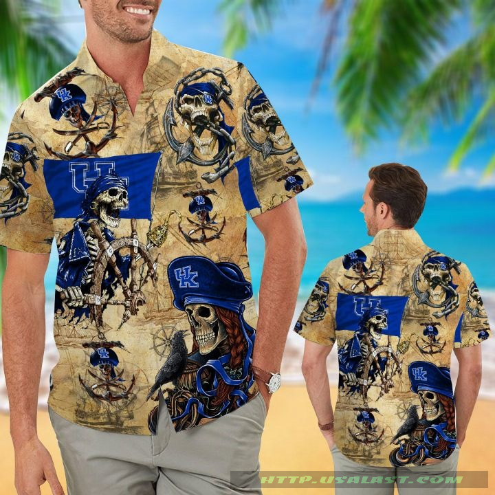 NEW Kentucky Wildcats NCAA Pirates Aloha Hawaiian Shirt