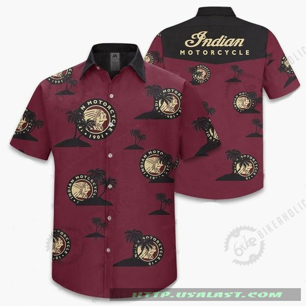 Best Sale Indian Motorcycle Logo Pattern Aloha Hawaiian Shirt