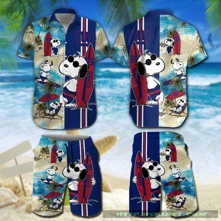 Official New York Giants Snoopy Surfing Hawaiian Shirt