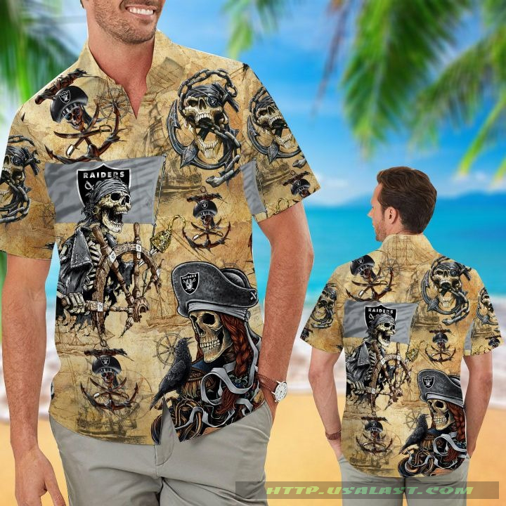 NEW Las Vegas Raiders Pirates Aloha Hawaiian Shirt
