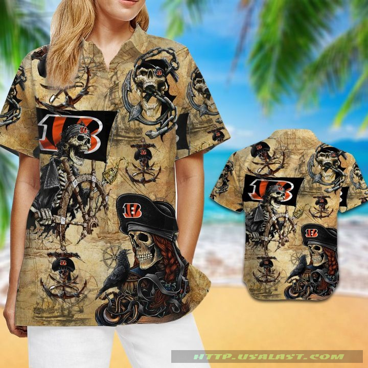 NEW Cincinnati Bengals Pirates Aloha Hawaiian Shirt