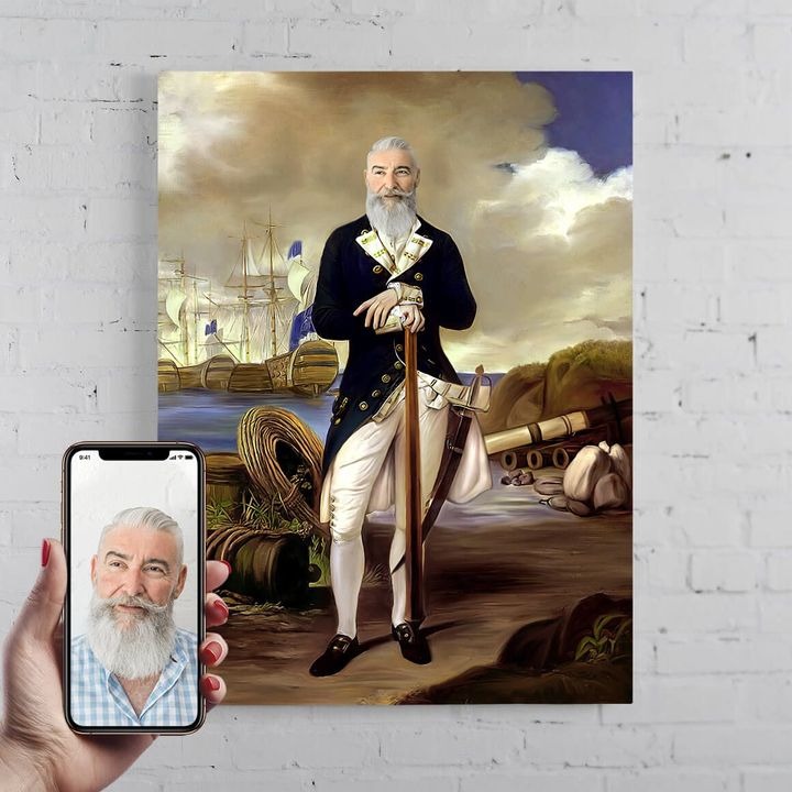 The Captain Personalized Male Portrait Poster Canvas Print