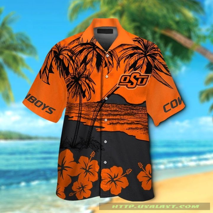 NEW Oklahoma State Cowboys Hibiscus Hawaiian Shirt Beach Short