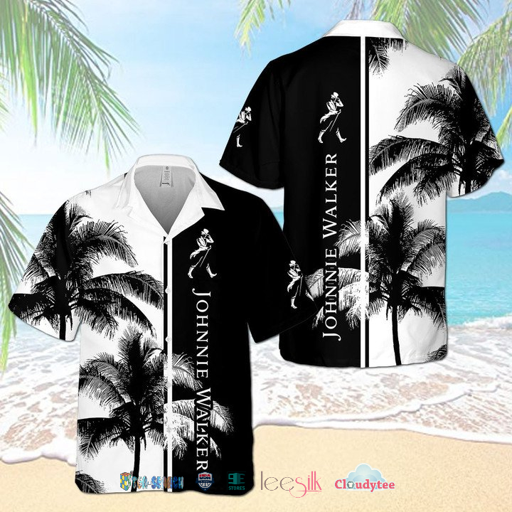 Amazing Johnnie Walker Palm Tree Hawaiian Shirt