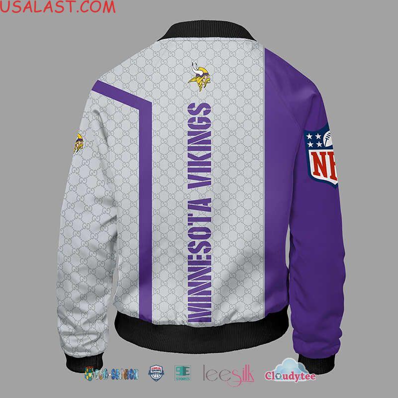 Best Quality Gucci Minnesota Vikings NFL Bomber Jacket