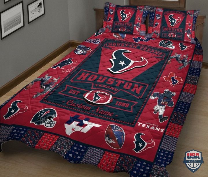Official Houston Texans NFL Logo History Personalized Bedding Set