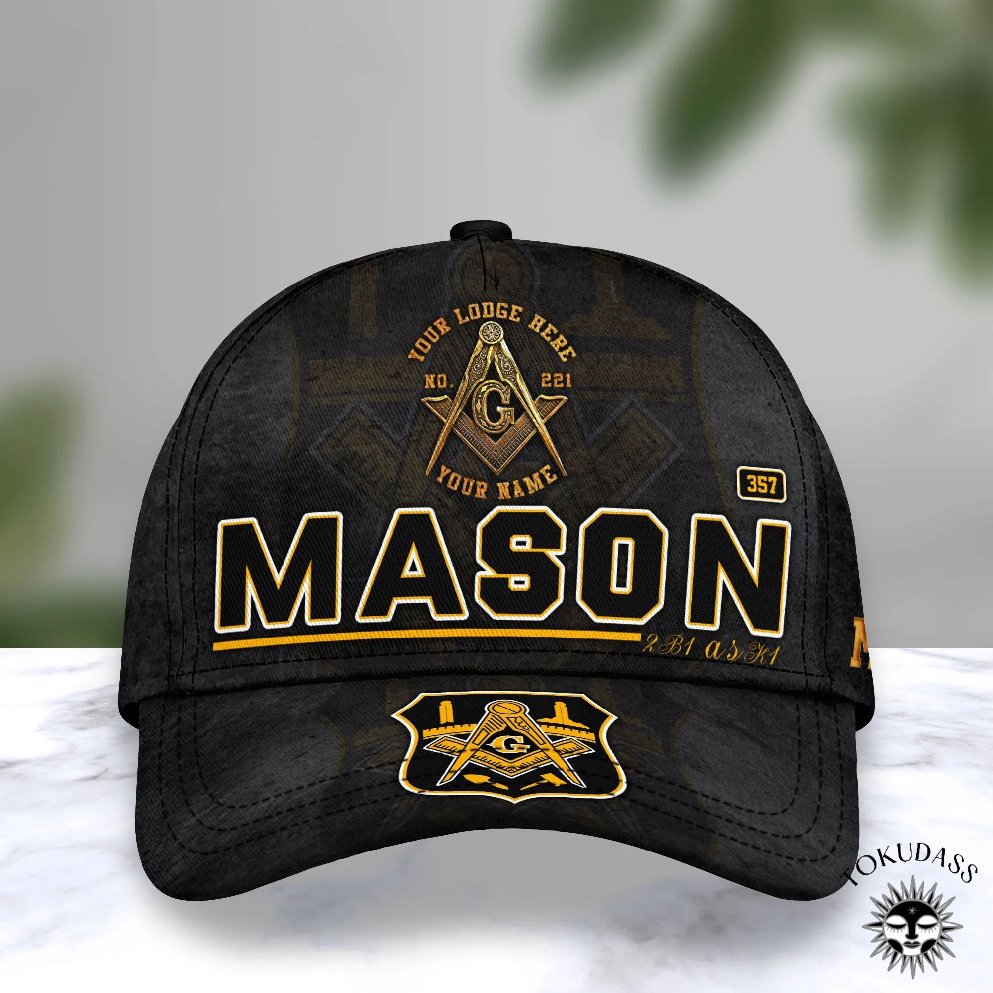 2B1 Ask1 Mason 357 Masonic Personalized Cap 