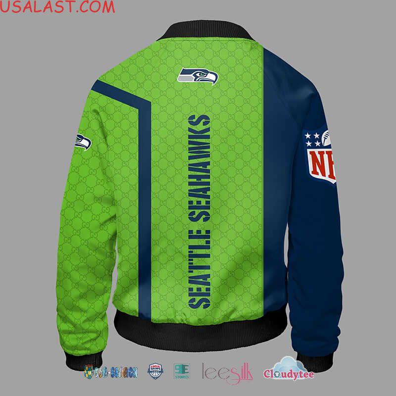 Excellent Gucci Seattle Seahawks NFL Bomber Jacket