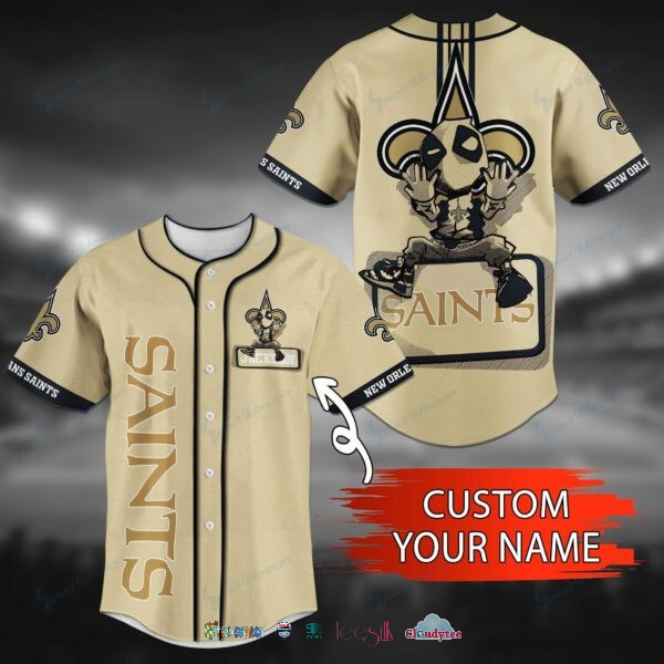 Ultra Hot New Orleans Saints Deadpool Personalized Baseball Jersey Shirt