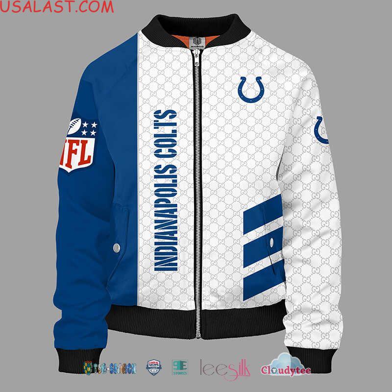 Best Gucci Indianapolis Colts NFL Bomber Jacket